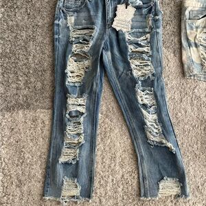 Rue21 Ripped Straight Leg Jeans - Blue